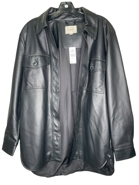 Jacket Leather By Loft In Black, Size: M