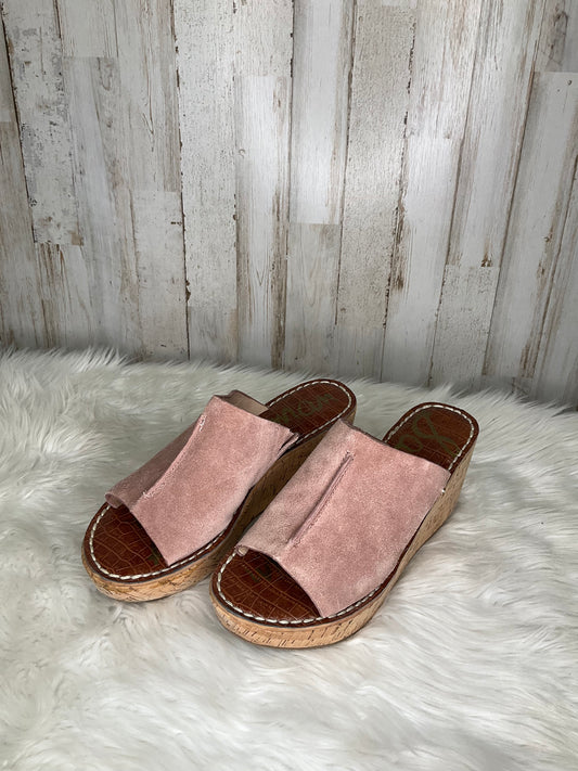 Pink Sandals Heels Platform Sam Edelman, Size 7.5