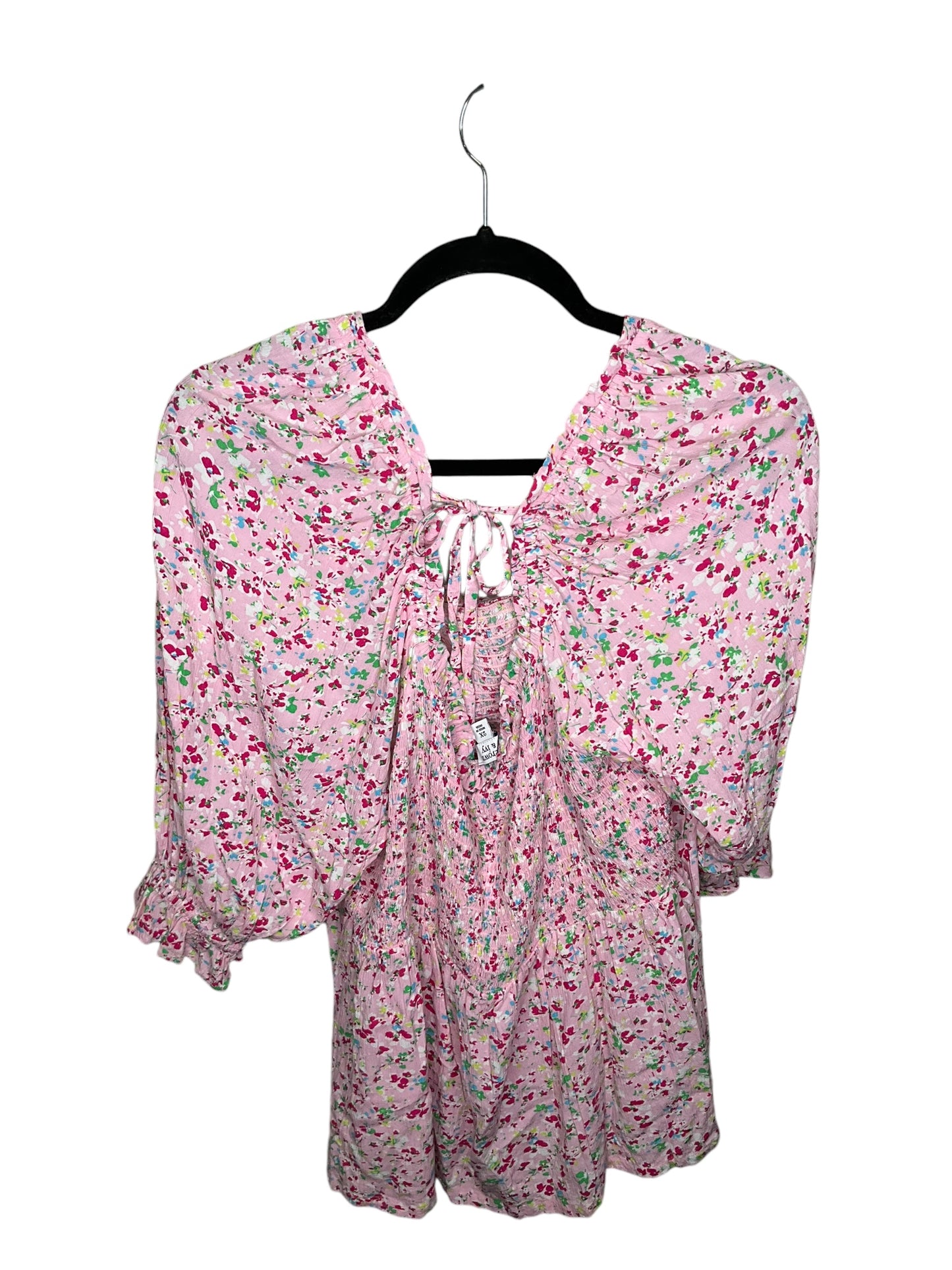 Top 3/4 Sleeve By Crown And Ivy In Floral Print, Size: 2x