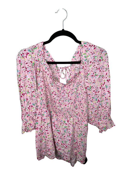 Top 3/4 Sleeve By Crown And Ivy In Floral Print, Size: 2x