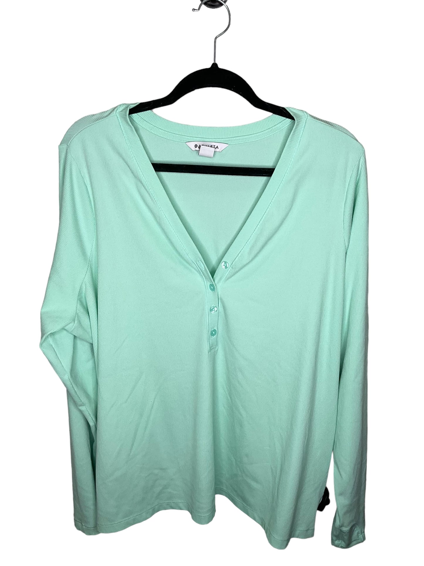 Athletic Top Long Sleeve Crewneck By Athleta In Green, Size: 3x