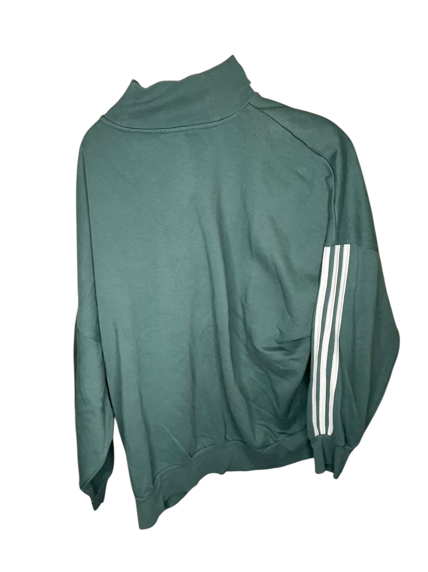 Athletic Sweatshirt Collar By Adidas In Green, Size: L