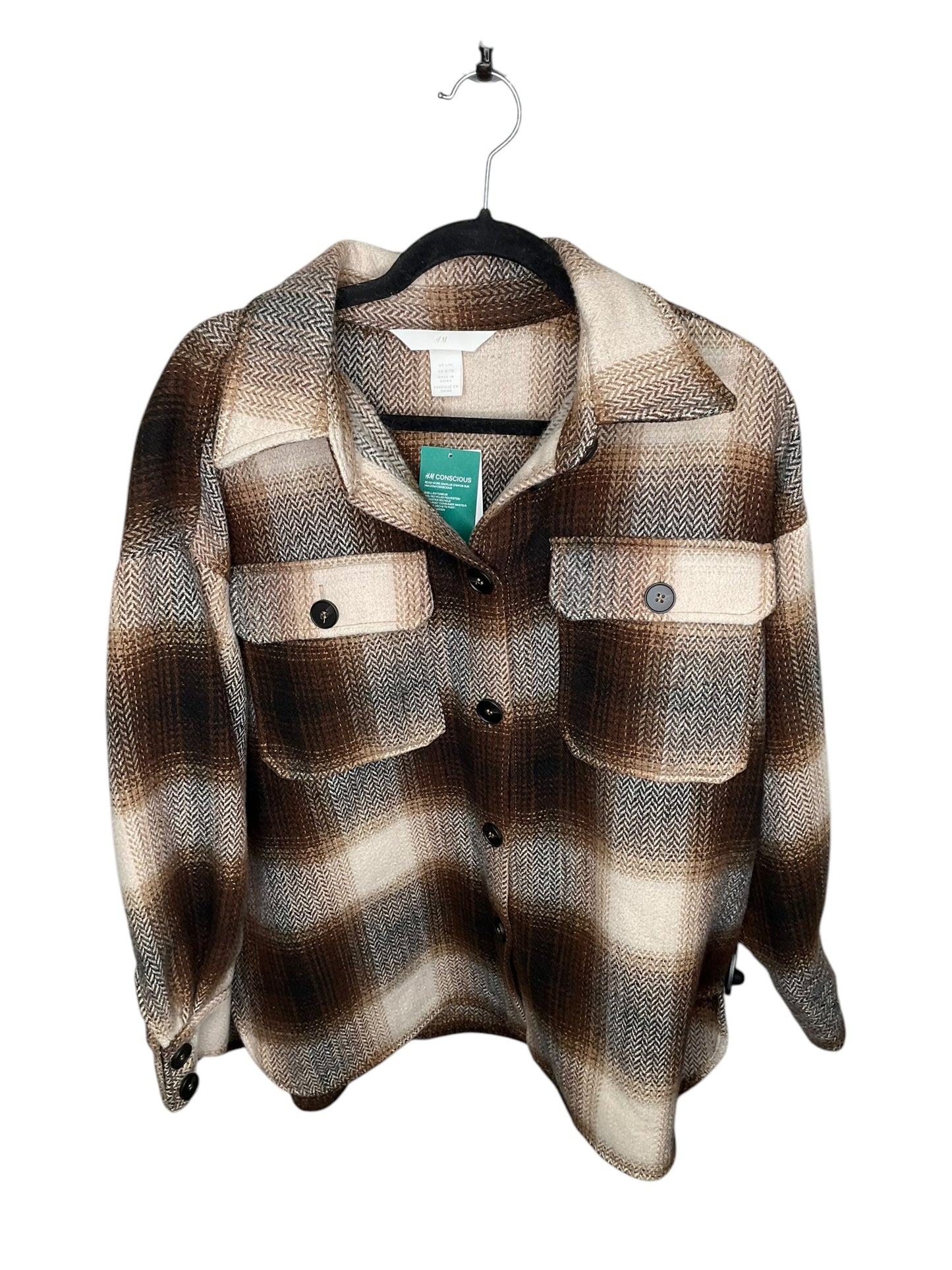 Jacket Shirt By H&m In Plaid Pattern, Size: Xl