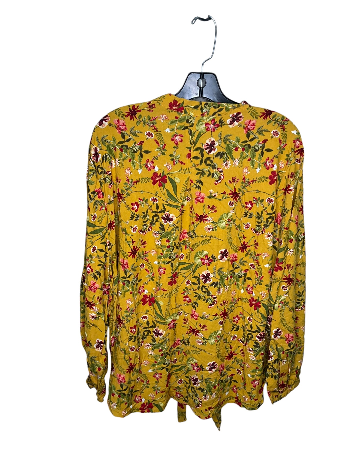 Top Long Sleeve By Terra & Sky In Floral Print, Size: 2x