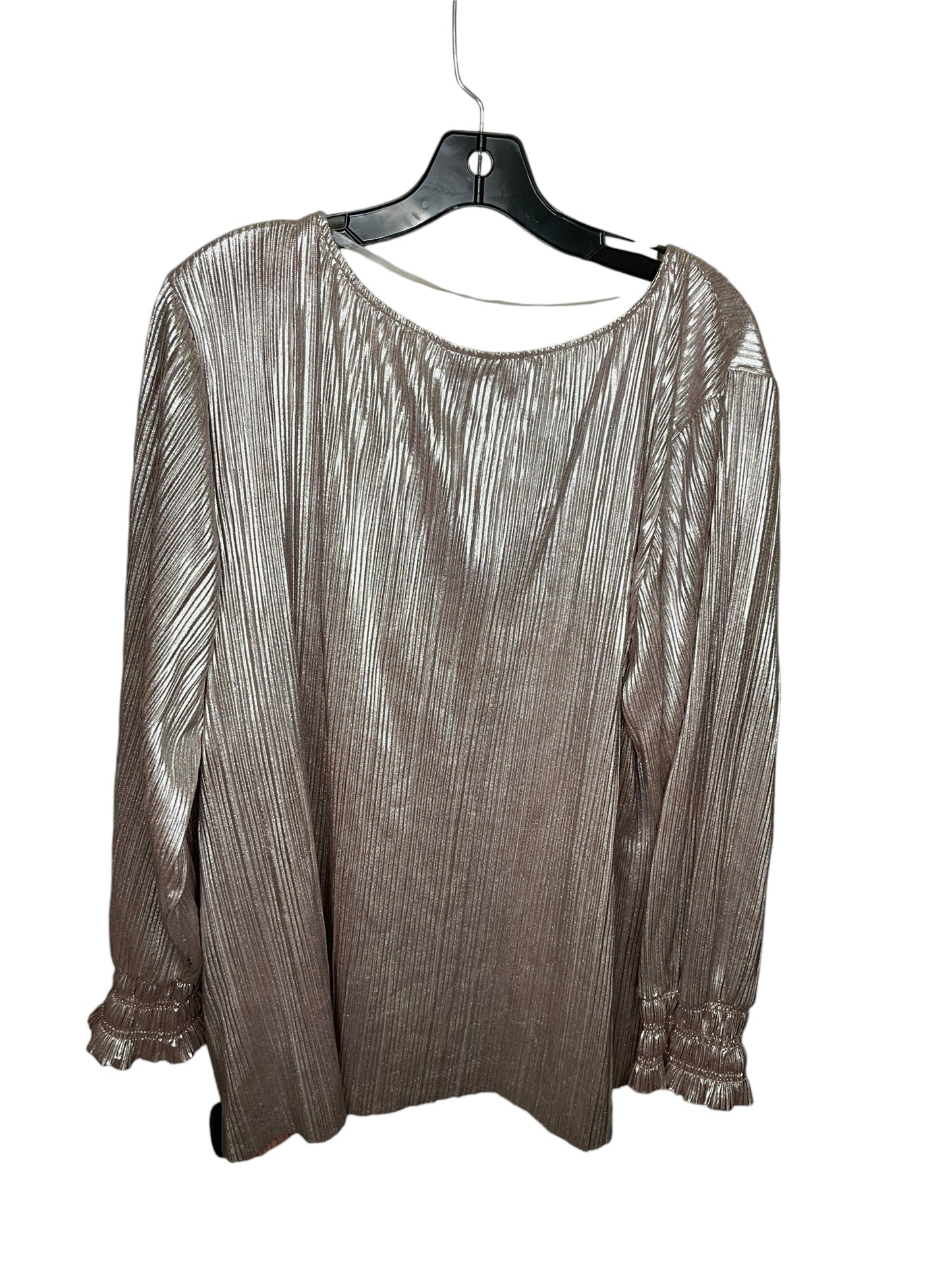 Top Long Sleeve By Ava & Viv In Bronze, Size: 3x