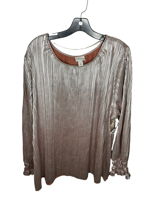 Top Long Sleeve By Ava & Viv In Bronze, Size: 3x