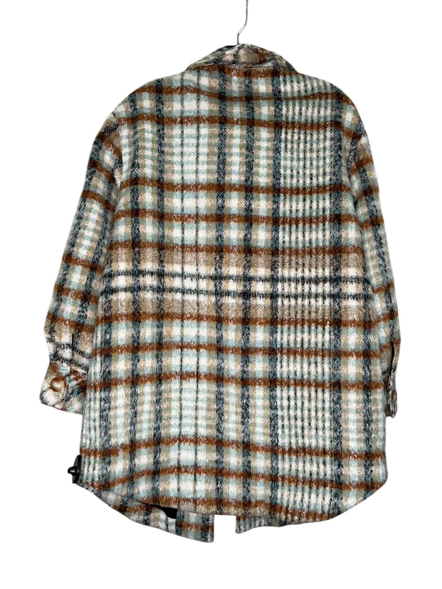 Coat Peacoat By Clothes Mentor In Plaid Pattern, Size: S