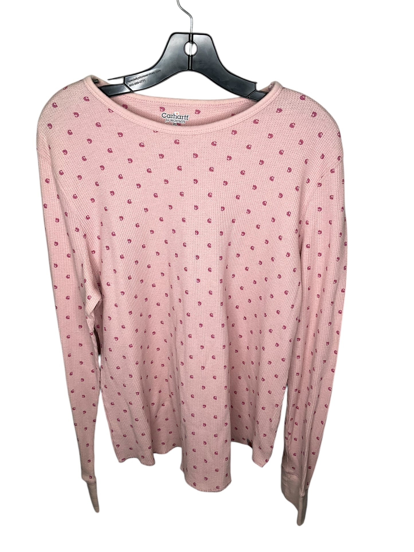 Athletic Top Long Sleeve Crewneck By Carhartt In Pink, Size: Xl