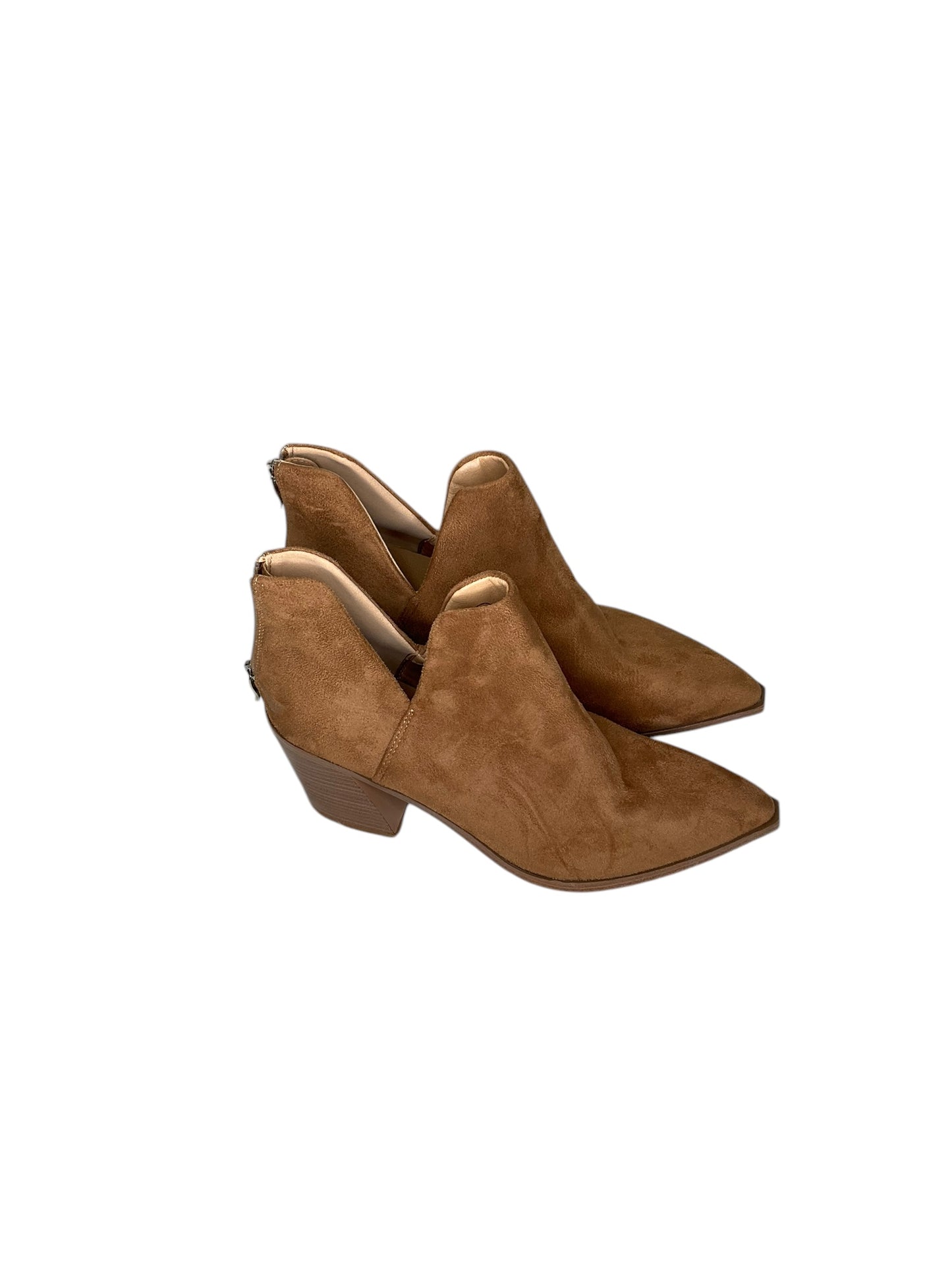 Boots Ankle Heels By Clothes Mentor In Brown, Size: 9.5