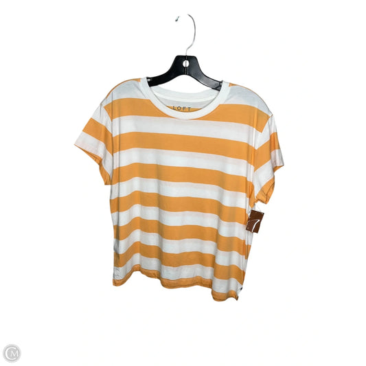 Top Short Sleeve By Loft In Striped Pattern, Size: L