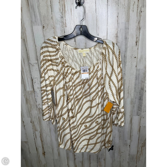 Top 3/4 Sleeve Designer By Michael Kors In Cream, Size: 2x