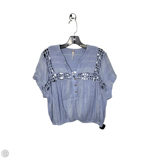 Top Short Sleeve By Free People In Blue, Size: L