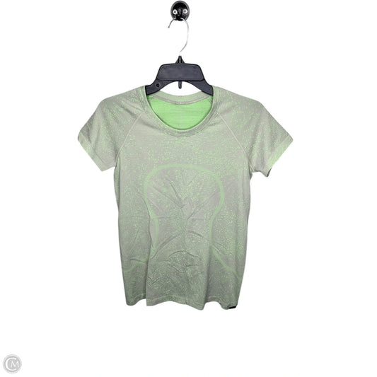 Athletic Top Short Sleeve By Lululemon In Green, Size: M