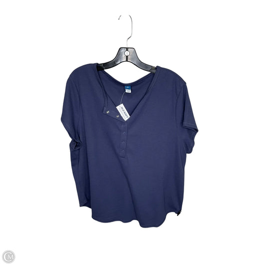 Top Short Sleeve Basic By Old Navy In Blue, Size: Xxl