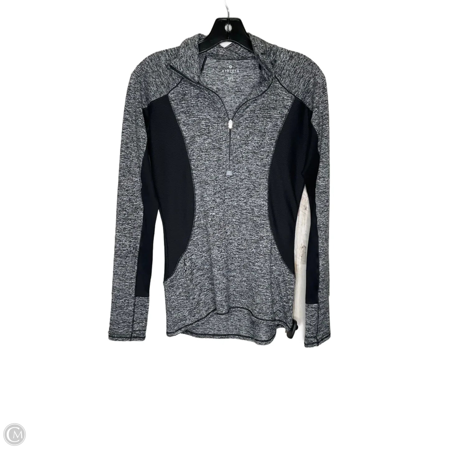 Athletic Top Long Sleeve Collar By Athleta In Grey, Size: Xxs