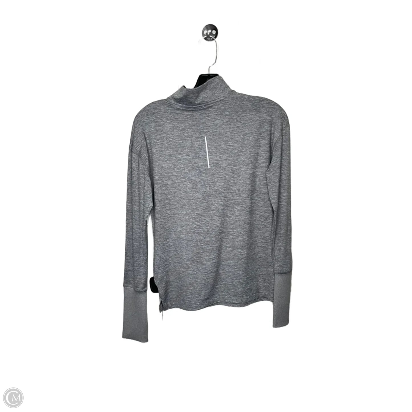 Athletic Top Long Sleeve Collar By Nike In Grey, Size: Xs