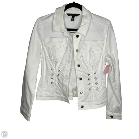 Jacket Denim By White House Black Market In White Denim, Size: S