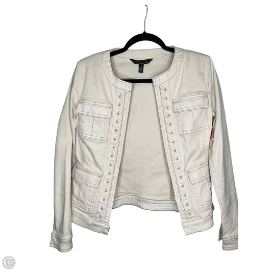 Jacket Denim By White House Black Market In Cream Denim, Size: Xs