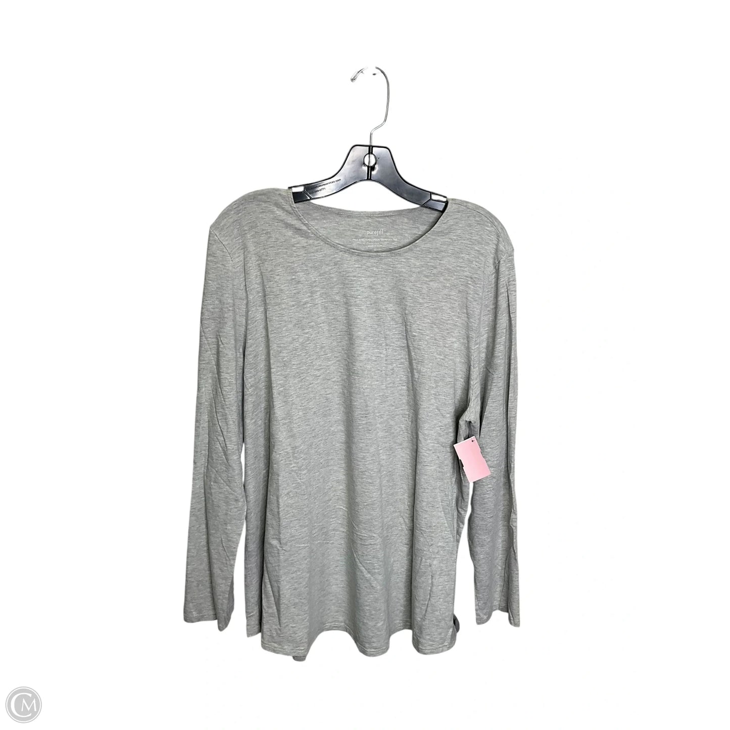 Top Long Sleeve Basic By Pure Jill In Grey, Size: Xl