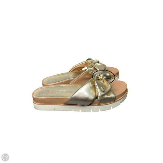 Sandals Heels Platform By Sam And Libby In Gold, Size: 10