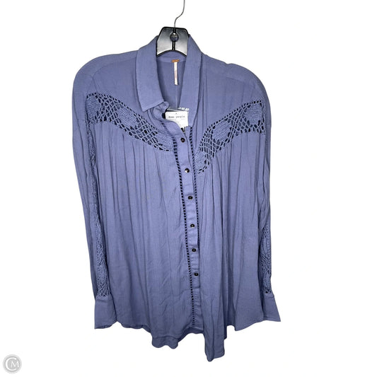 Top Long Sleeve By Free People In Blue, Size: M