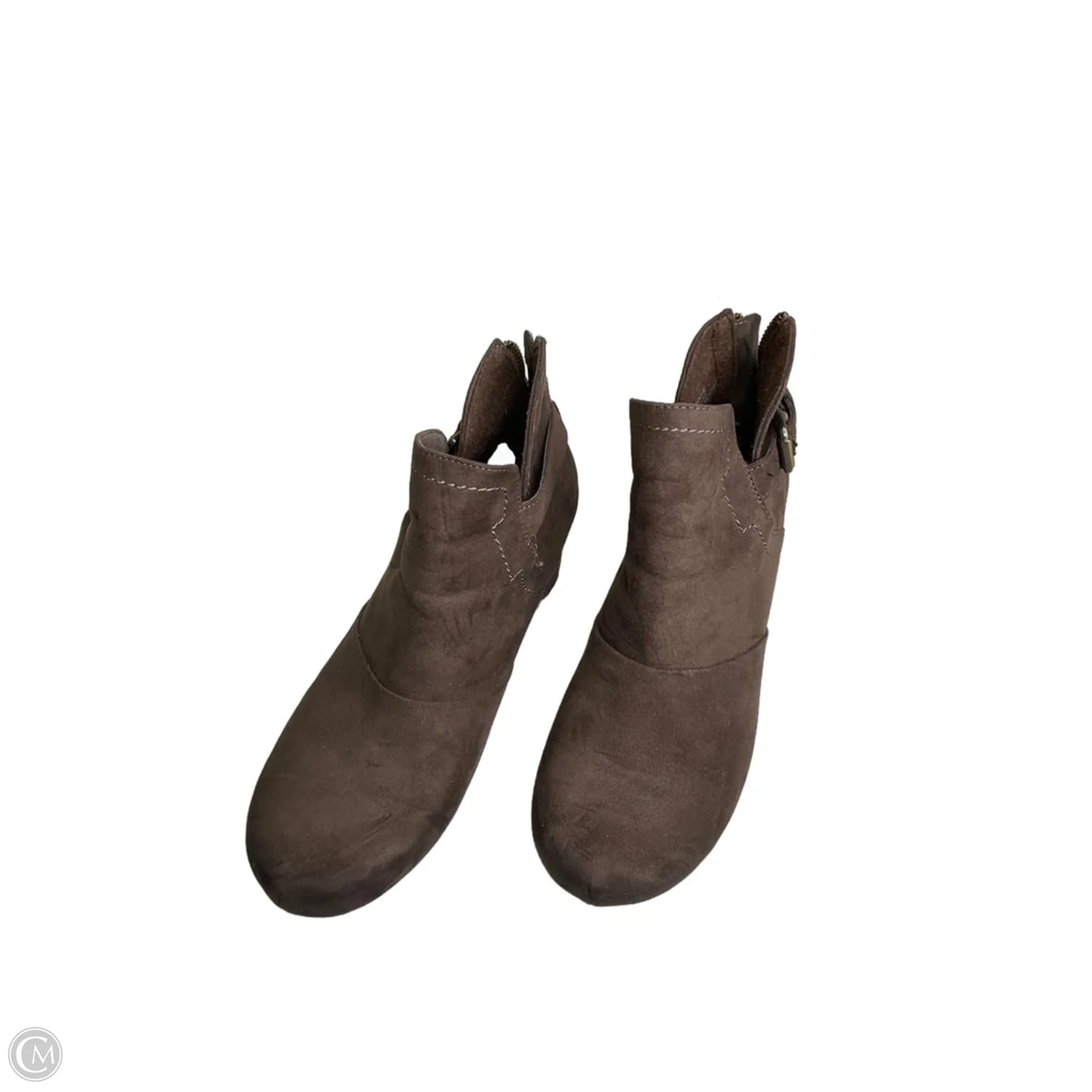 Boots Ankle Heels By Clothes Mentor In Brown, Size: 7.5