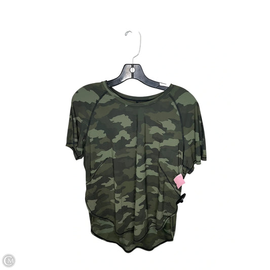 Athletic Top Short Sleeve By Lululemon In Camouflage Print, Size: S