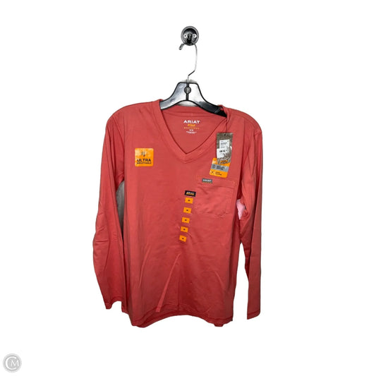 Top Long Sleeve By Ariat In Pink, Size: M