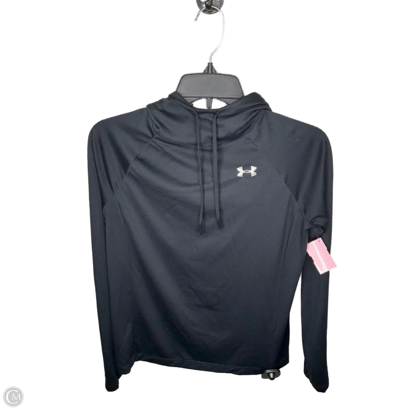 Athletic Top Long Sleeve Hoodie By Under Armour In Black, Size: Xs