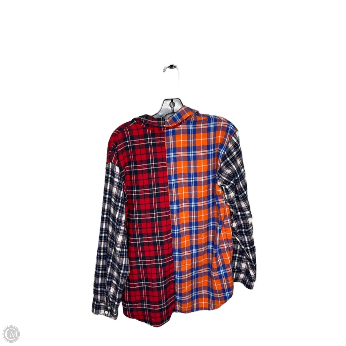 Top Long Sleeve By Edikted In Plaid Pattern, Size: Xs