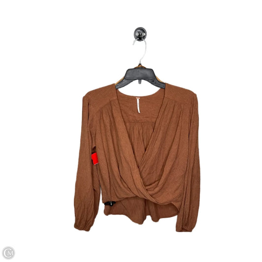 Top Long Sleeve By Free People In Brown, Size: Xs
