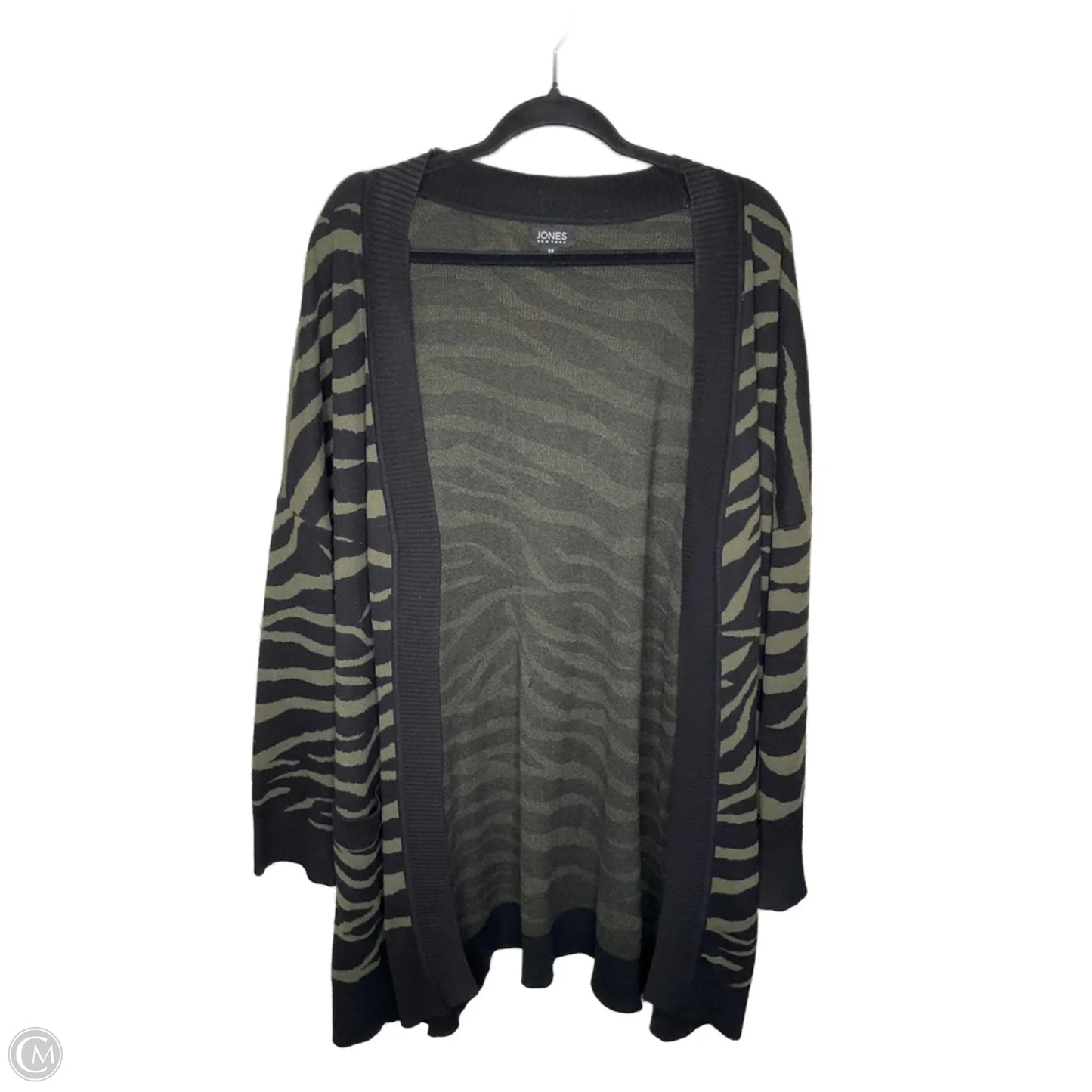 Sweater Cardigan By Jones New York In Black & Green, Size: 3x