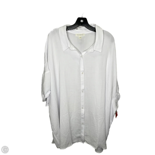 Top Short Sleeve By Treasure And Bond In White, Size: 3x