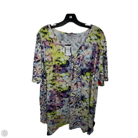 Top Short Sleeve By Avenue In Multi-colored, Size: 3x