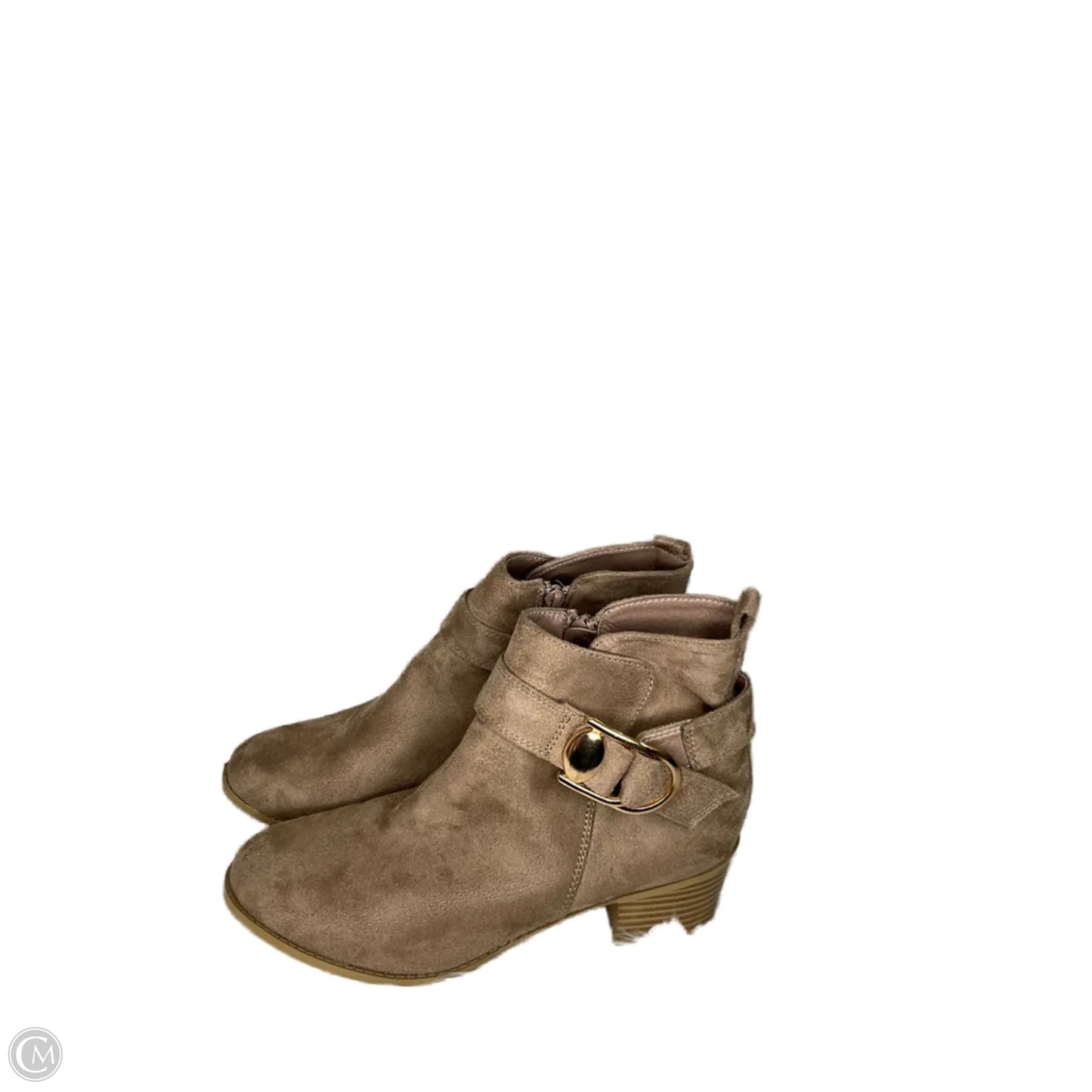 Boots Ankle Heels By Forever In Brown, Size: 9