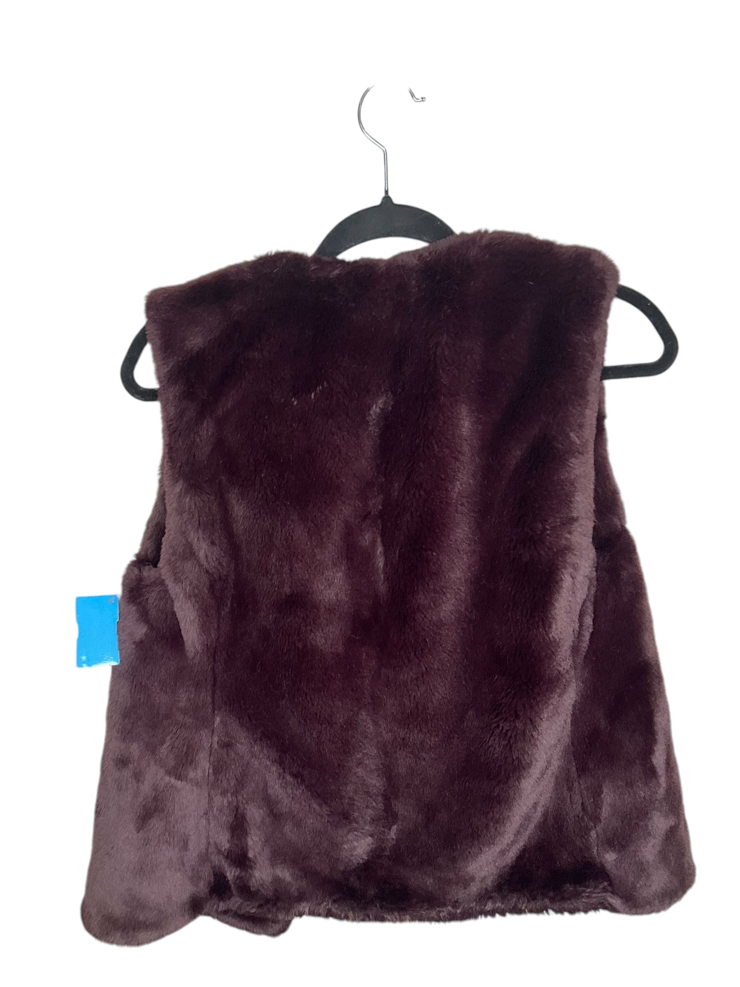 Vest Faux Fur & Sherpa By Loft In Burgundy, Size: Xs