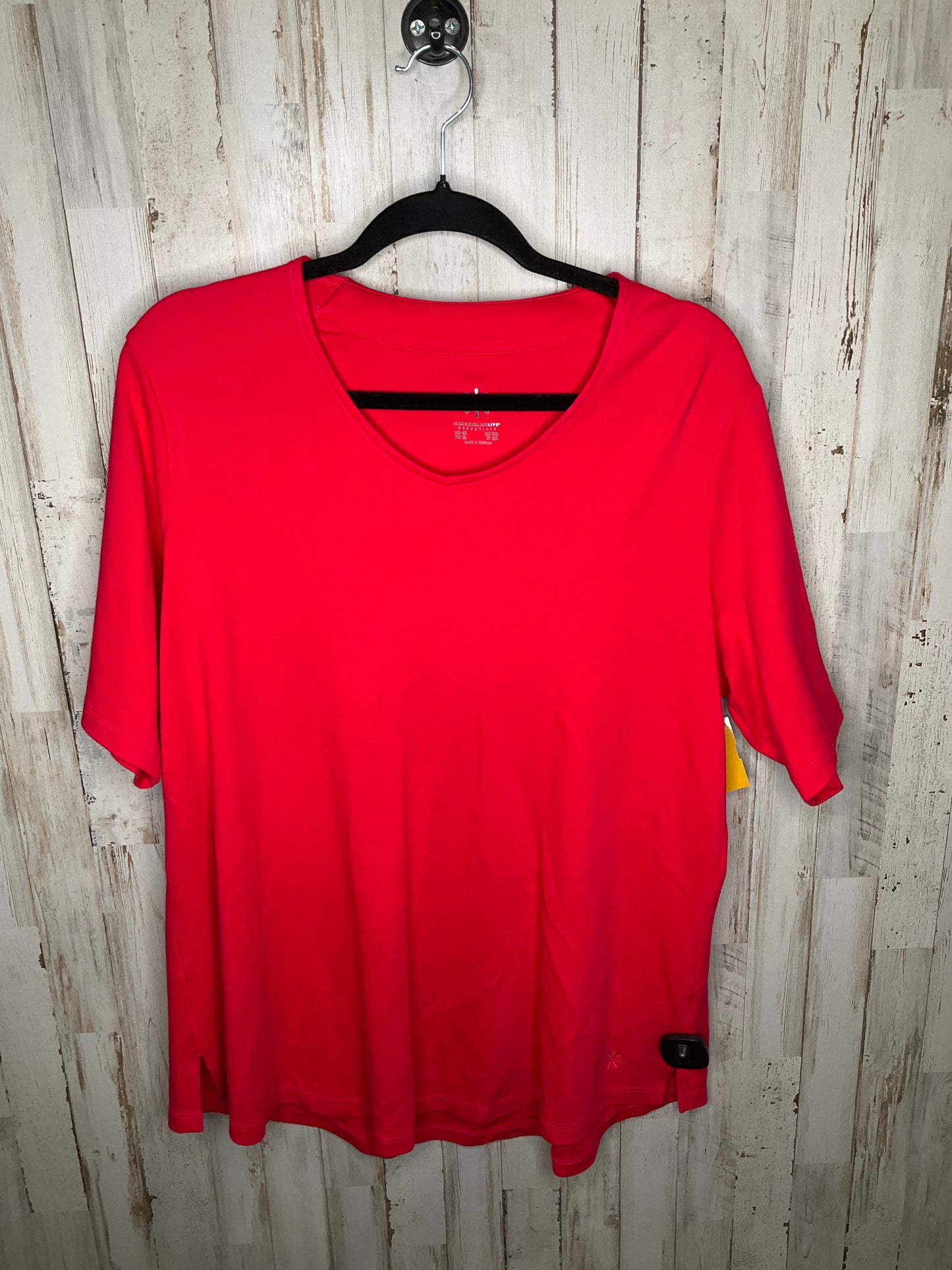 Red Athletic Top Short Sleeve Isaac Mizrahi Live Qvc, Size 2x