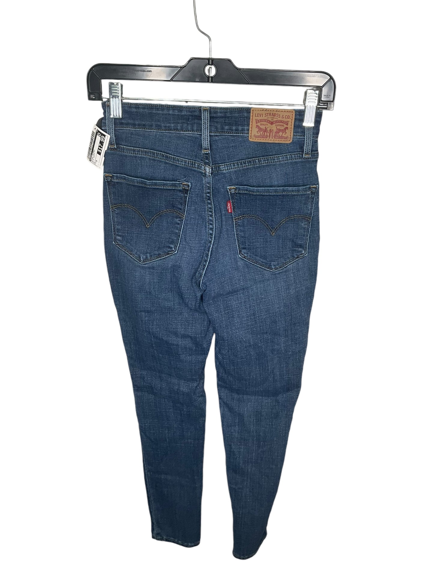 Jeans Skinny By Levis In Blue Denim, Size: 0