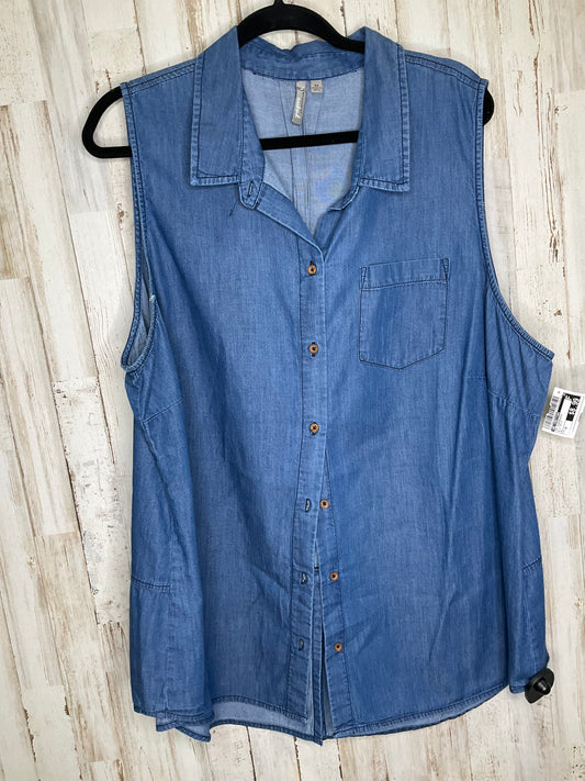 Blue Denim Top Sleeveless New Directions, Size 3x