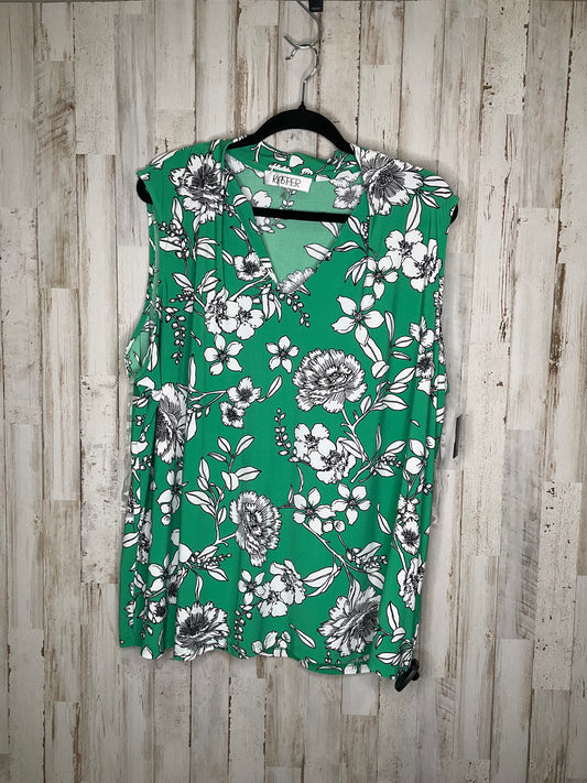 Top Sleeveless By Kasper In Floral Print, Size: 3x