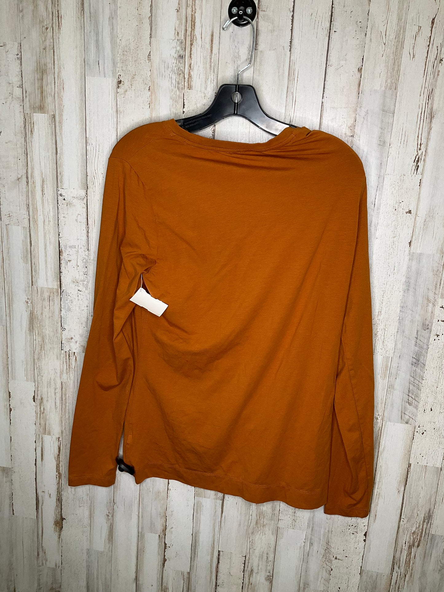 Orange Athletic Top Long Sleeve Collar Athleta, Size M