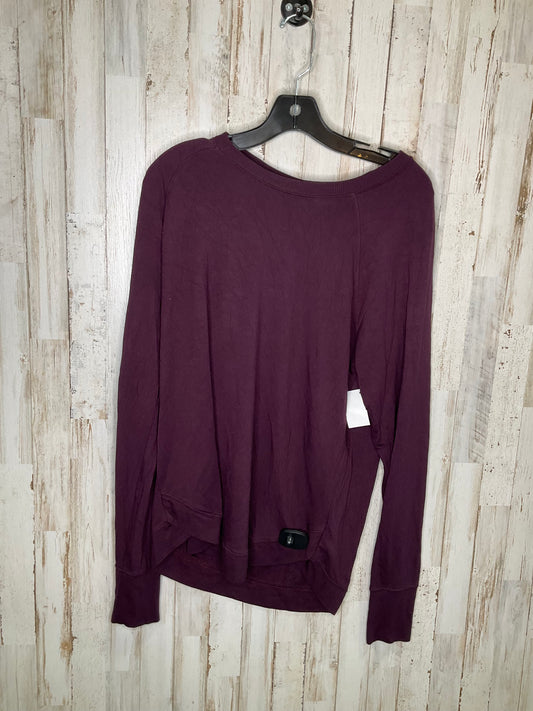 Purple Athletic Top Long Sleeve Crewneck Athleta, Size M