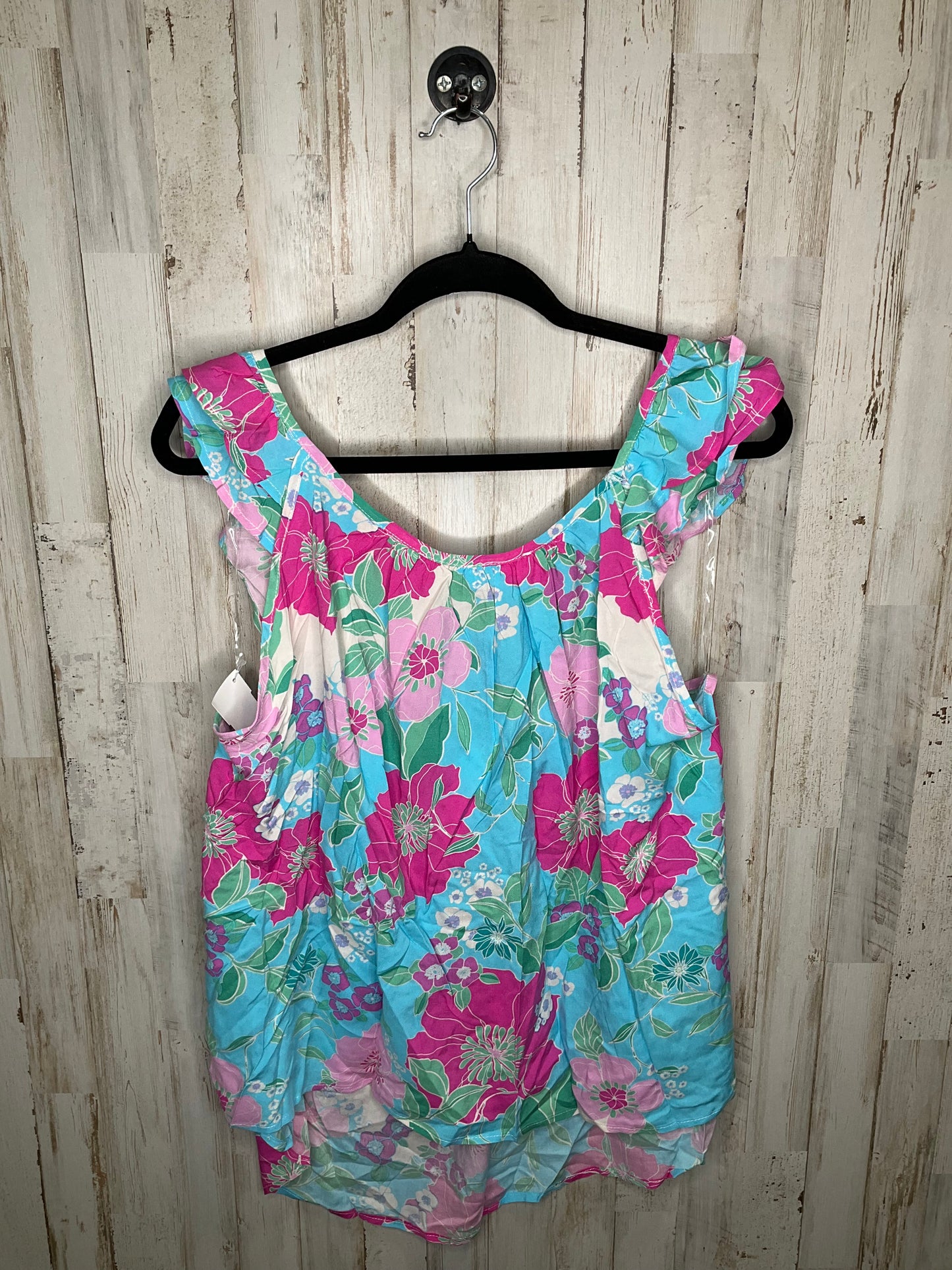 Floral Print Top Sleeveless Cmc, Size 1x