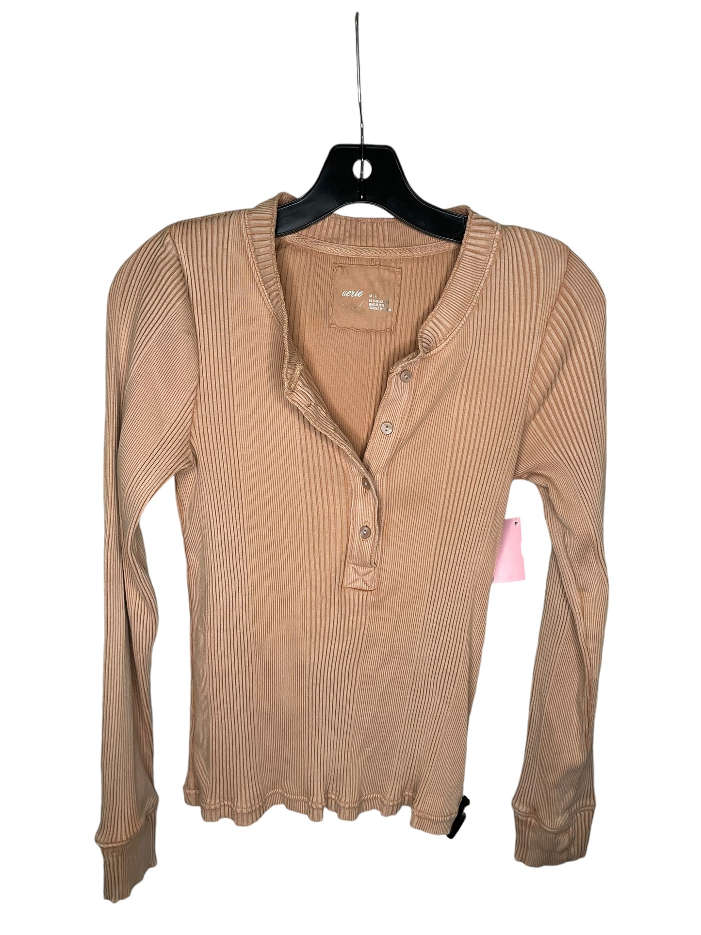 Top Long Sleeve By Aerie In Brown, Size: M