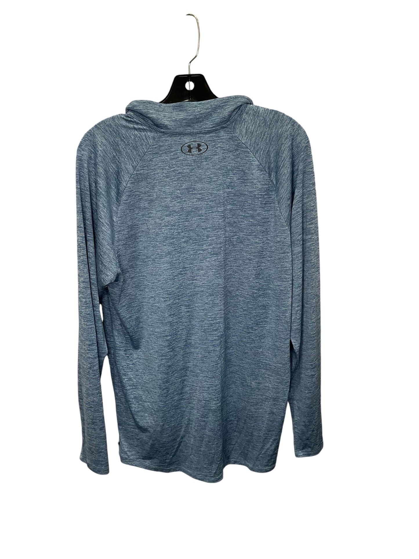 Athletic Top Long Sleeve Collar By Under Armour In Blue, Size: L