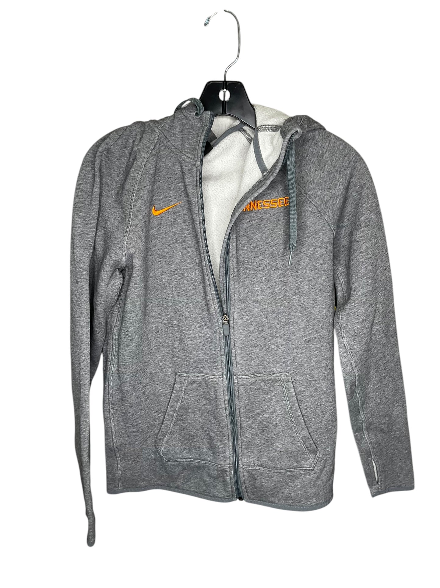 Athletic Jacket By Nike In Grey, Size: S