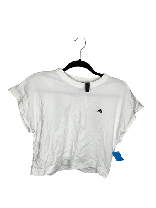 Athletic Top Short Sleeve By Adidas In White, Size: L