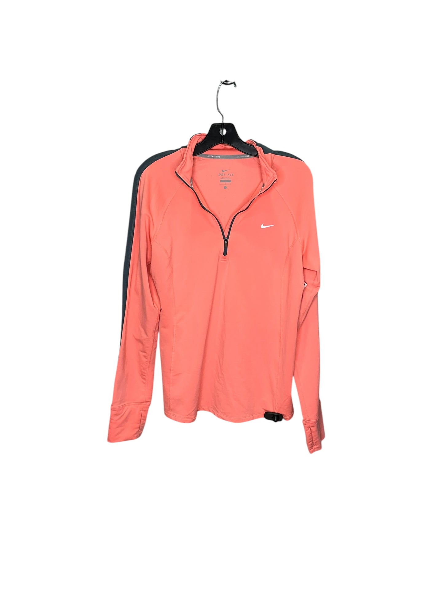 Athletic Top Long Sleeve Collar By Nike In Pink, Size: L