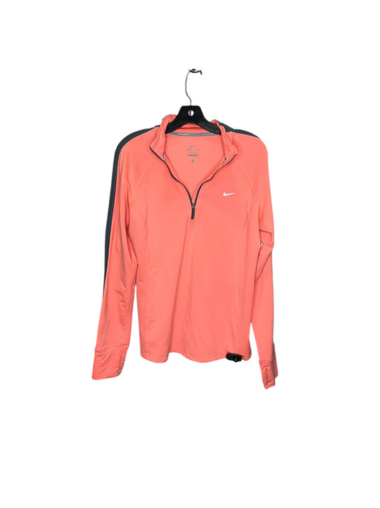 Athletic Top Long Sleeve Collar By Nike In Pink, Size: L