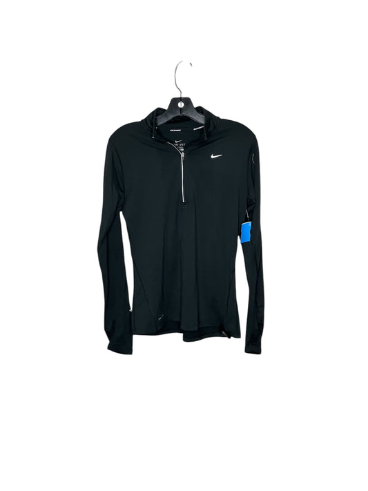 Athletic Top Long Sleeve Collar By Nike In Black, Size: M